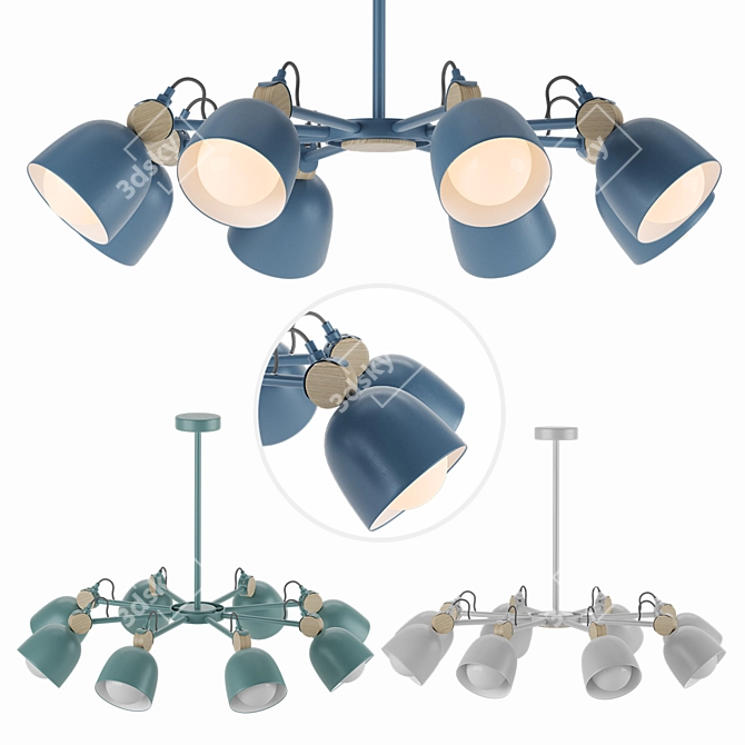 Modern Hanging Lamp Trio Set 3D model image 1