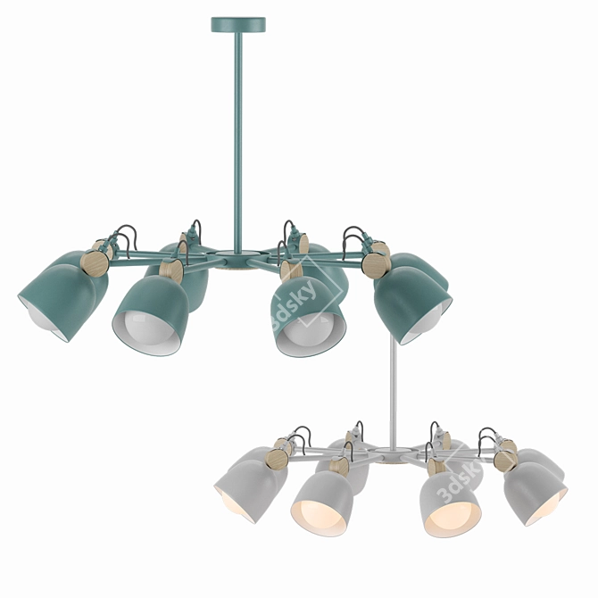 Modern Hanging Lamp Trio Set 3D model image 2