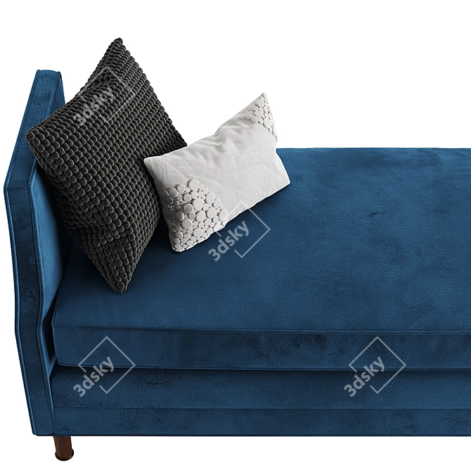 Elegant Velvet Bench 3D Model 3D model image 5