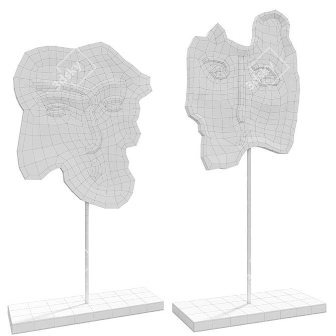 David Sculptures Set, Geometric Design 3D model image 2