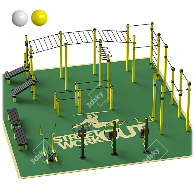 Outdoor Sports Playground Set 3D model image 1