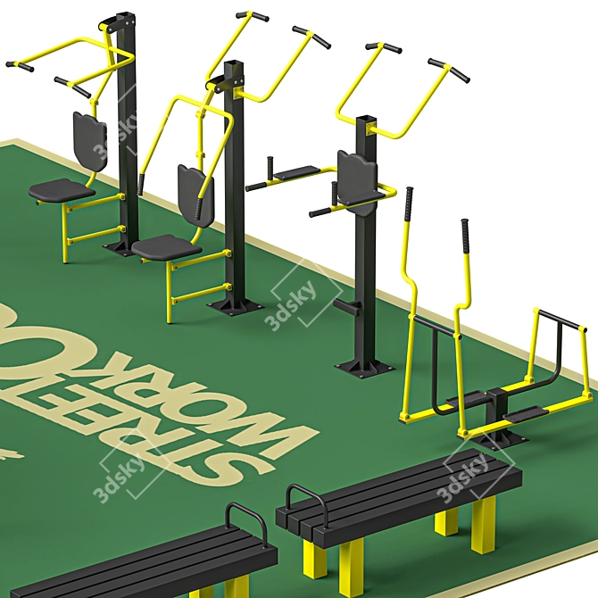 Outdoor Sports Playground Set 3D model image 3