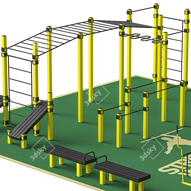 Outdoor Sports Playground Set 3D model image 4