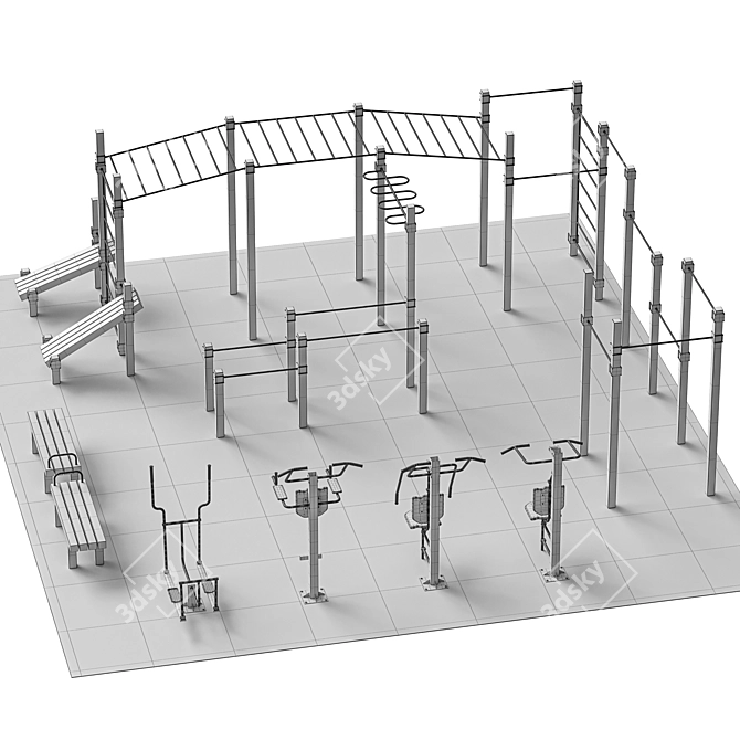 Outdoor Sports Playground Set 3D model image 5