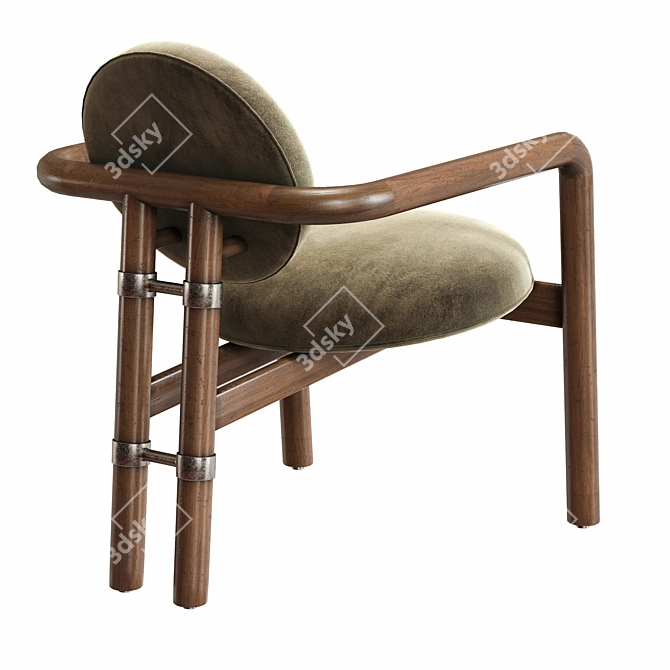 Elegant Surrey Olive Accent Chair 3D model image 2