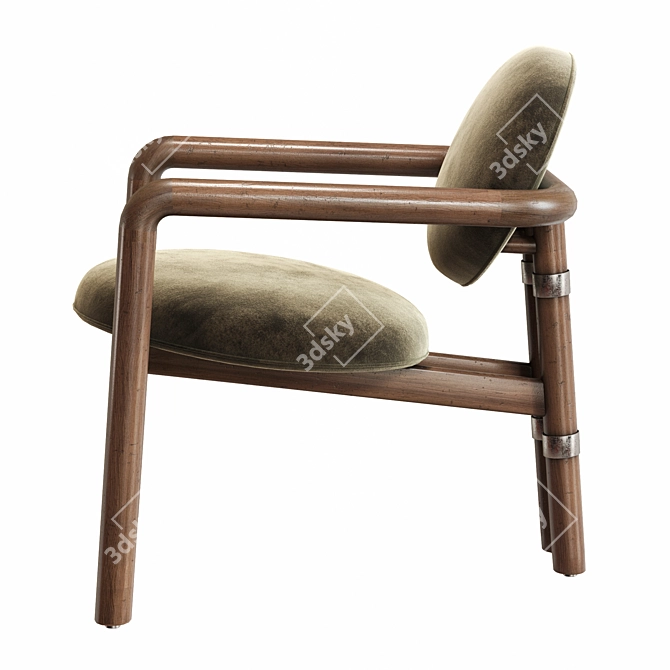 Elegant Surrey Olive Accent Chair 3D model image 4