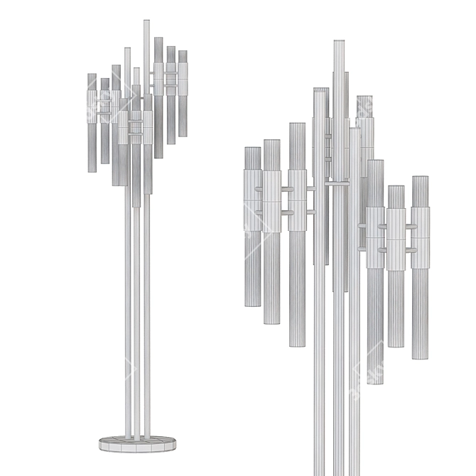 Elegant Waterfall Floor Lamp 3D model image 2