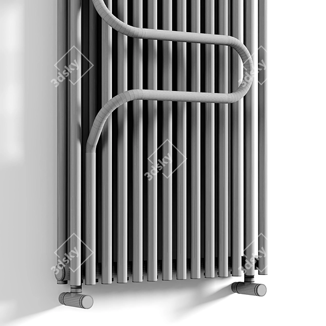 Elegant Vertical Hot Water Radiator 3D model image 3