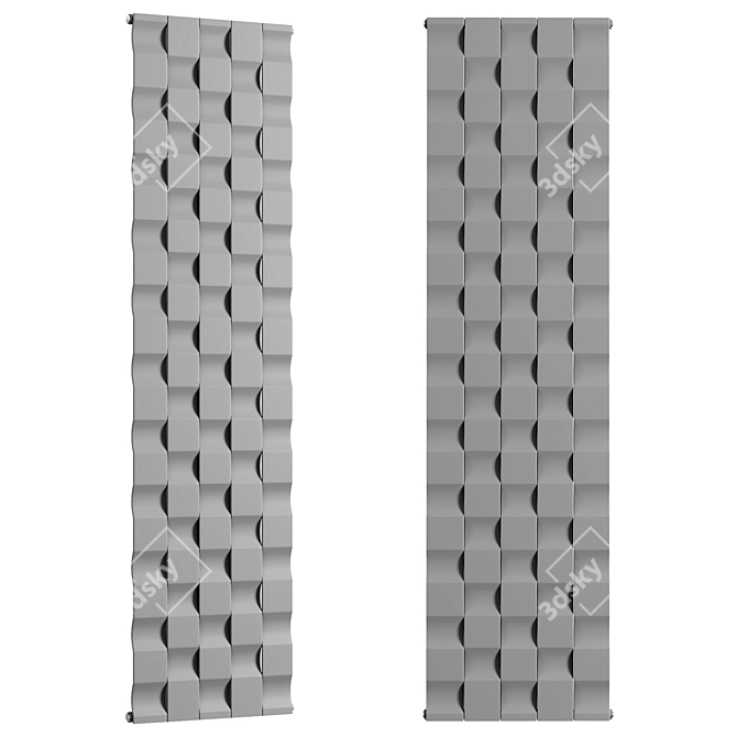 Modern Carbon Steel Panel Radiator 3D model image 1