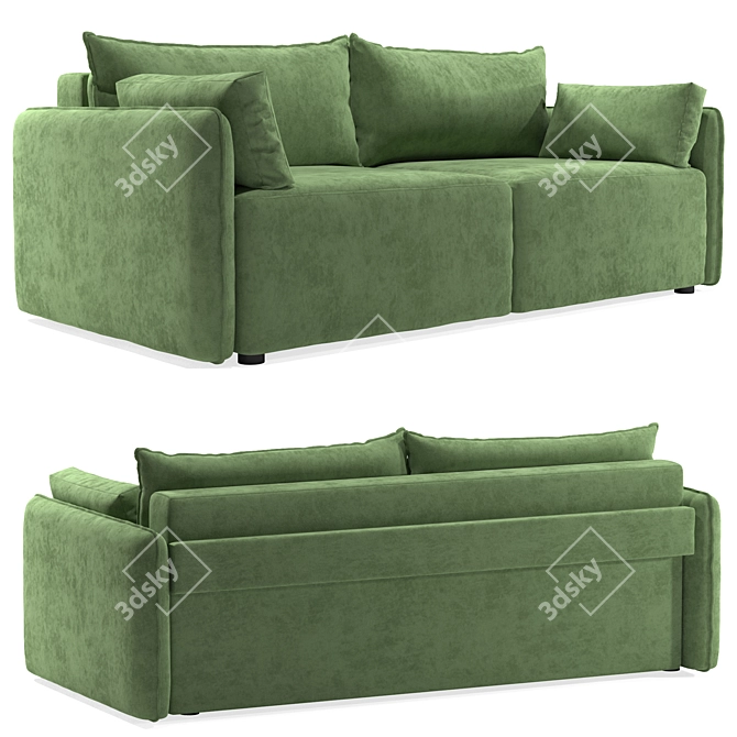 Volga Straight Sofa Bed 3D model image 3