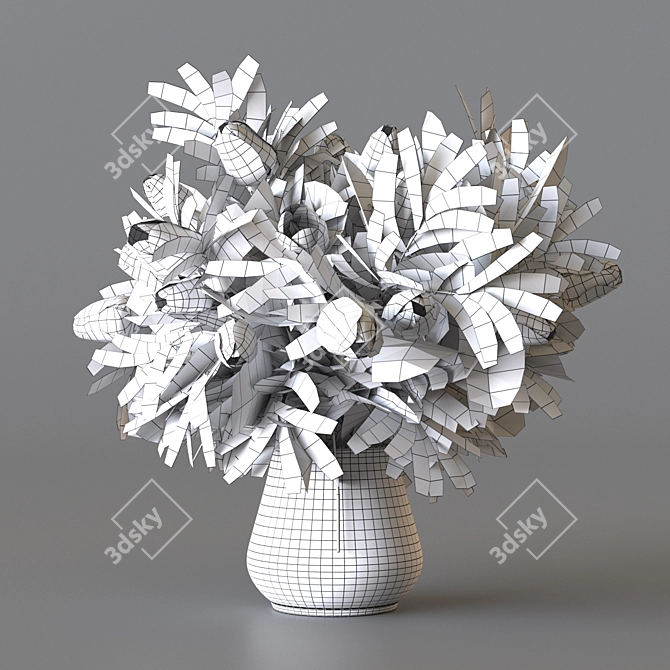 Tulip and Mimosa Bouquet Model 3D model image 3