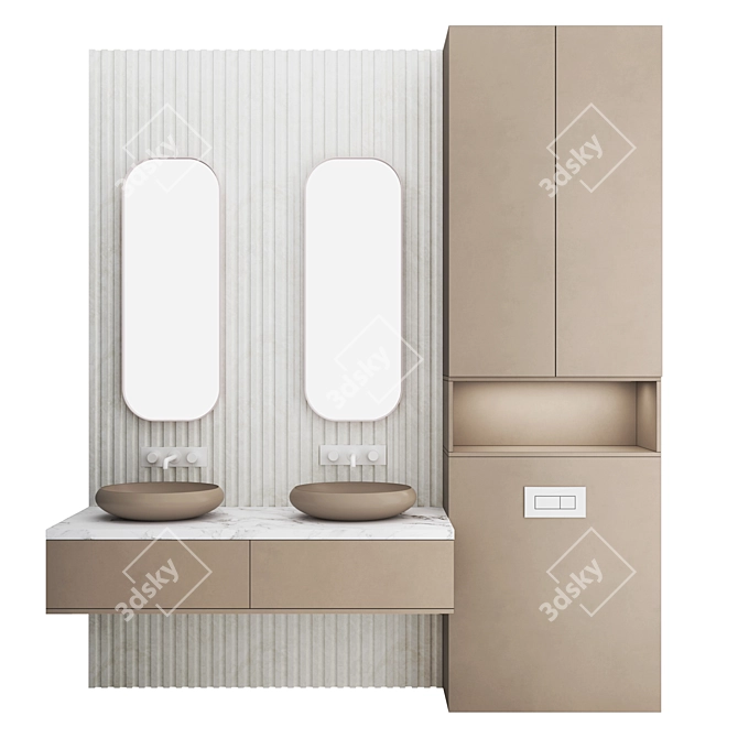 Bathroom Vanity Set with Sink 3D model image 1