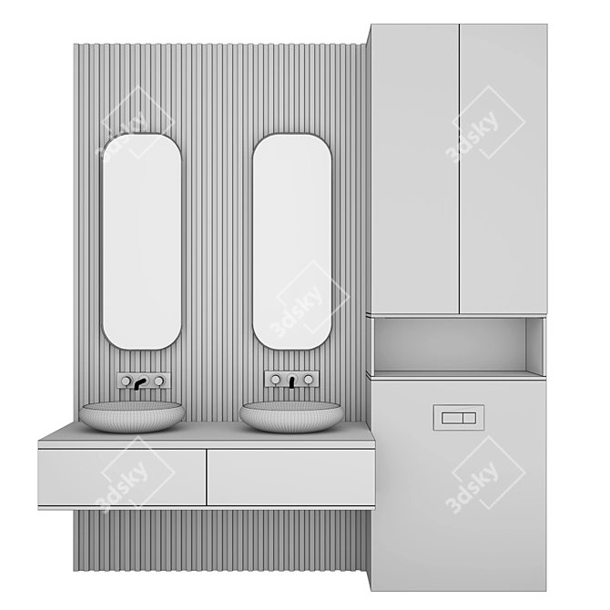 Bathroom Vanity Set with Sink 3D model image 2