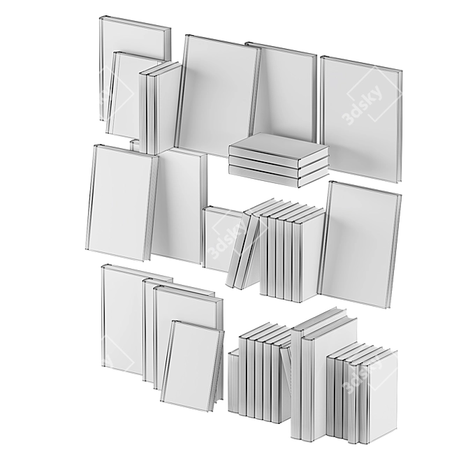 Modern Book Collection Set - Yellow 3D model image 4