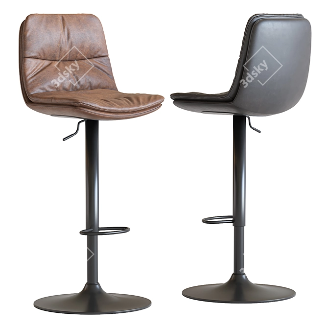 Modern Counter Stool with Cushion 3D model image 1