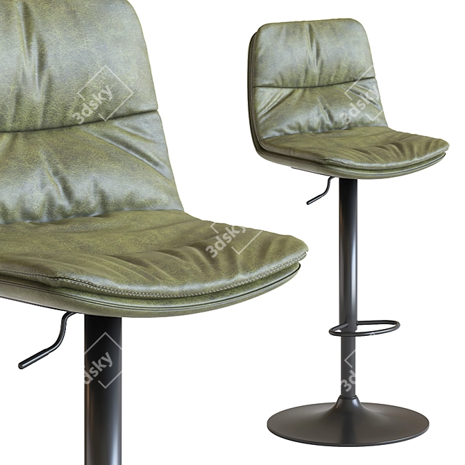 Modern Counter Stool with Cushion 3D model image 2