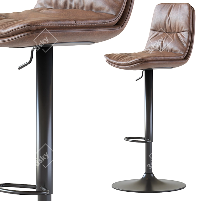 Modern Counter Stool with Cushion 3D model image 4