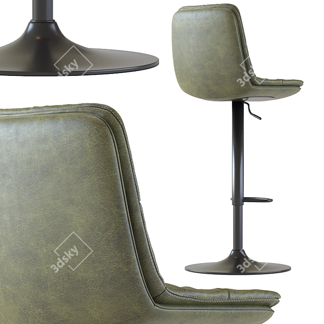 Modern Counter Stool with Cushion 3D model image 6