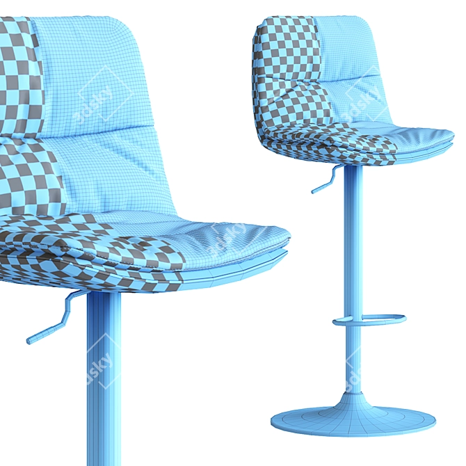 Modern Counter Stool with Cushion 3D model image 7