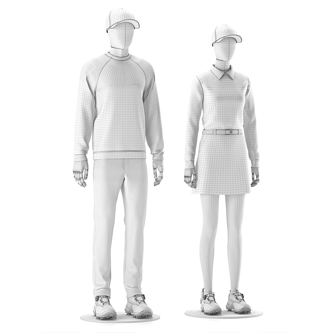 Golf Mannequin Set: Gendered Displays 3D model image 6