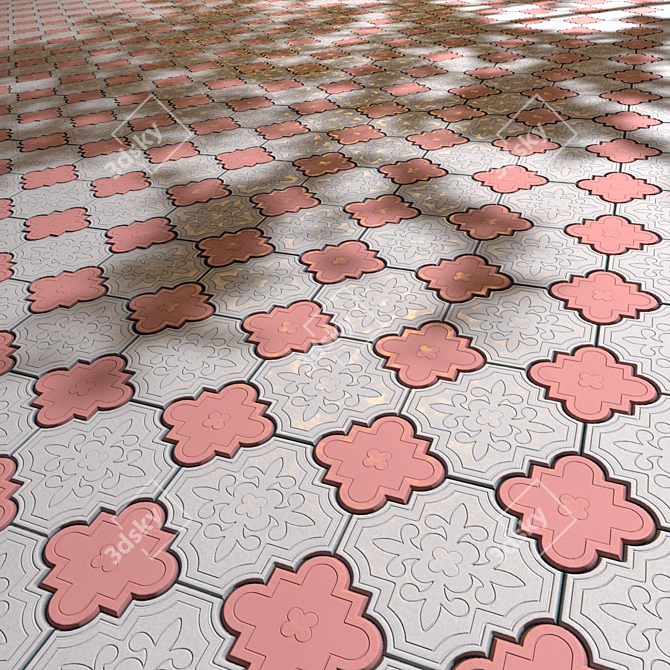 Clover Tile Pavers: Texture Variety 3D model image 1