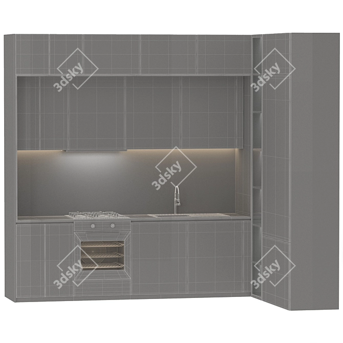  Modular Kitchen Modern Design 3D model image 4