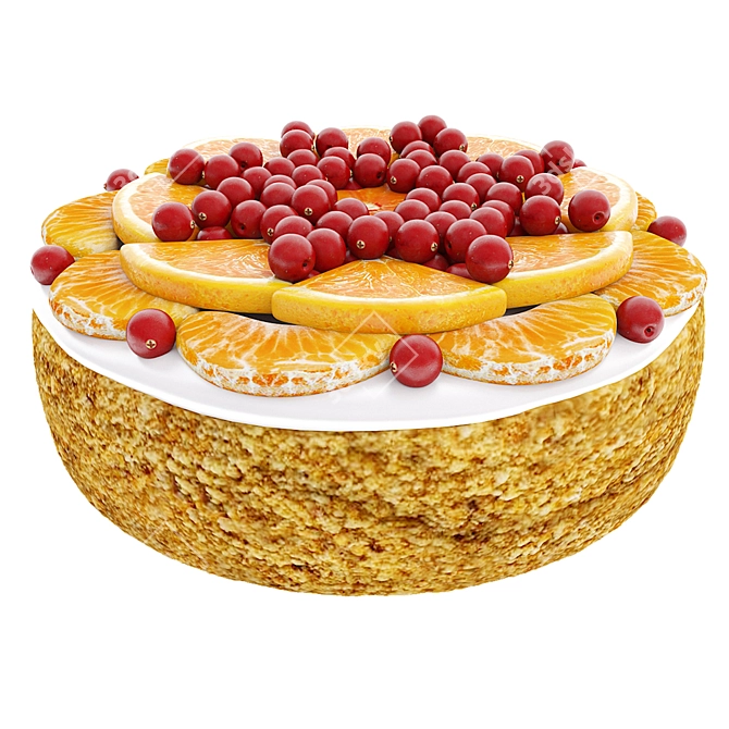 Citrus Cake Collection: 4 Varieties 3D model image 2