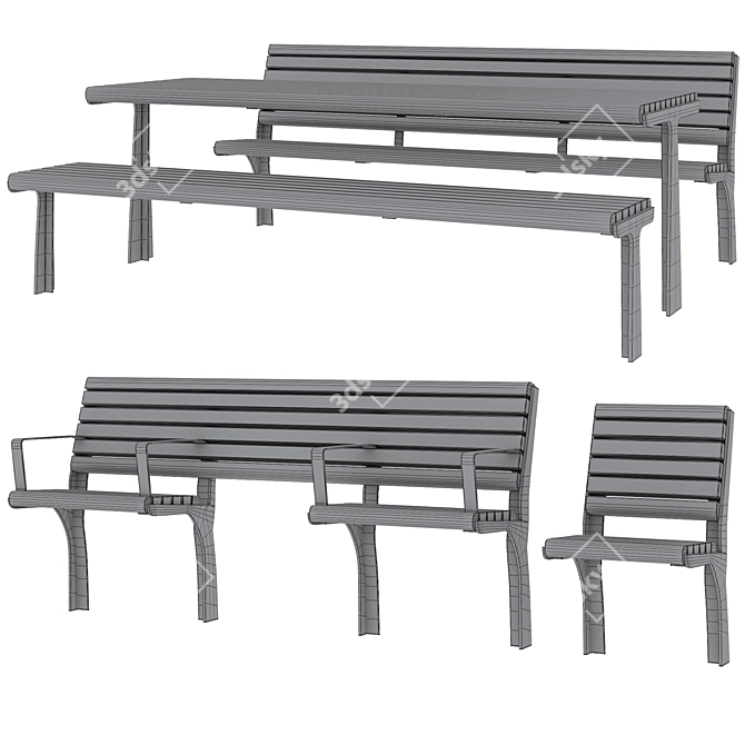 Sleek GRO Furniture Collection 3D model image 6