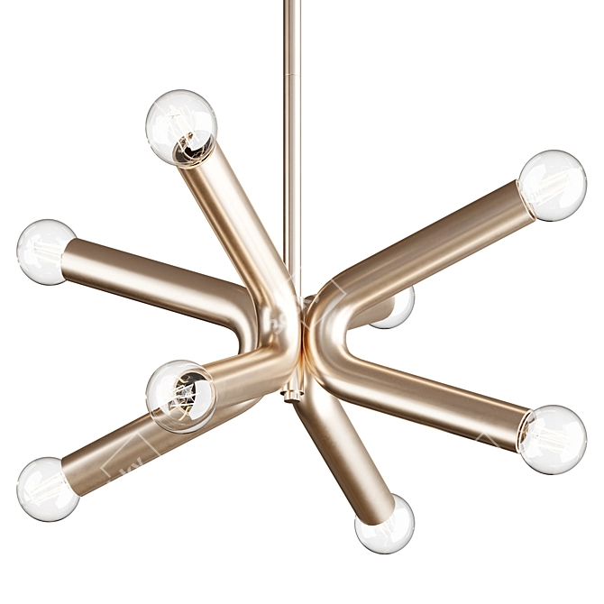 Modern 8-Light Dash Chandelier 3D model image 2