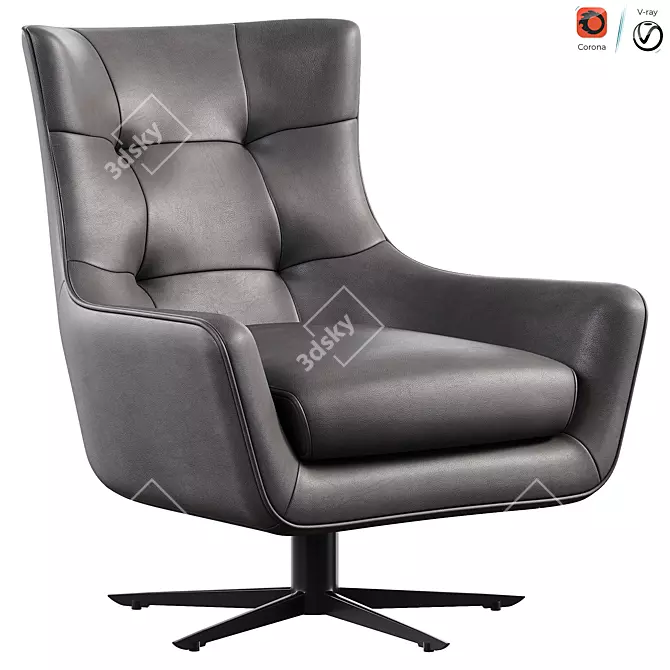 Luxurious MASERATI Armchair in Metal 3D model image 1