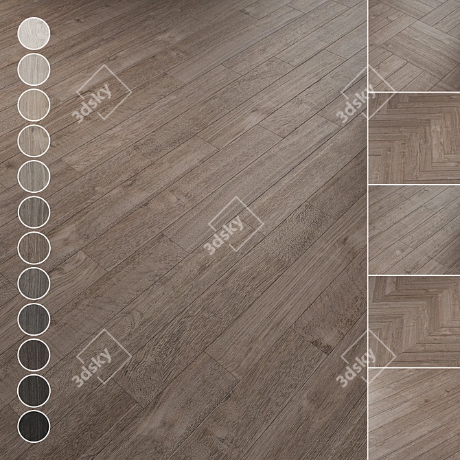 Oak Parquet Floor Collection 3D model image 1