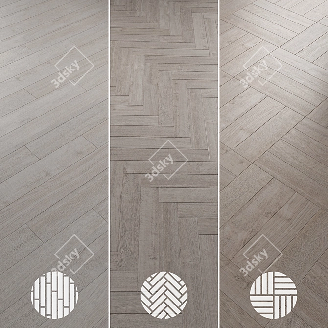 Oak Parquet Floor Collection 3D model image 2