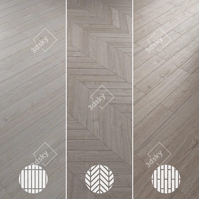 Oak Parquet Floor Collection 3D model image 3