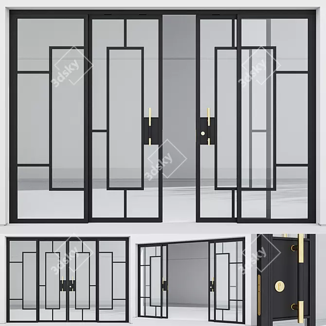 Modern Aluminium Door 215 Model 3D model image 1