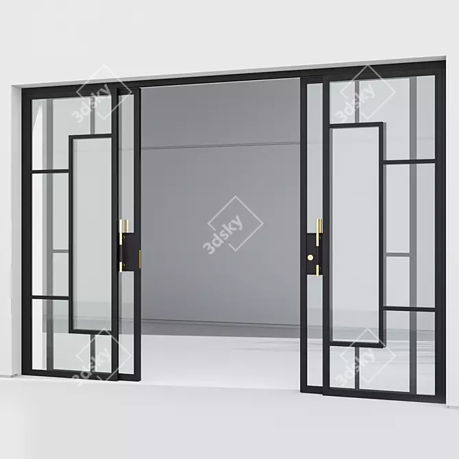 Modern Aluminium Door 215 Model 3D model image 2