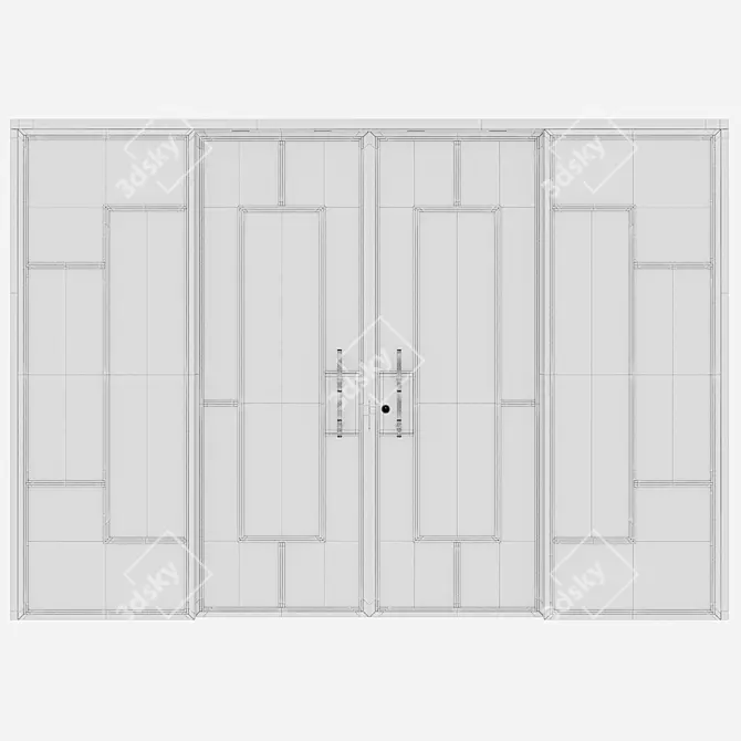 Modern Aluminium Door 215 Model 3D model image 4