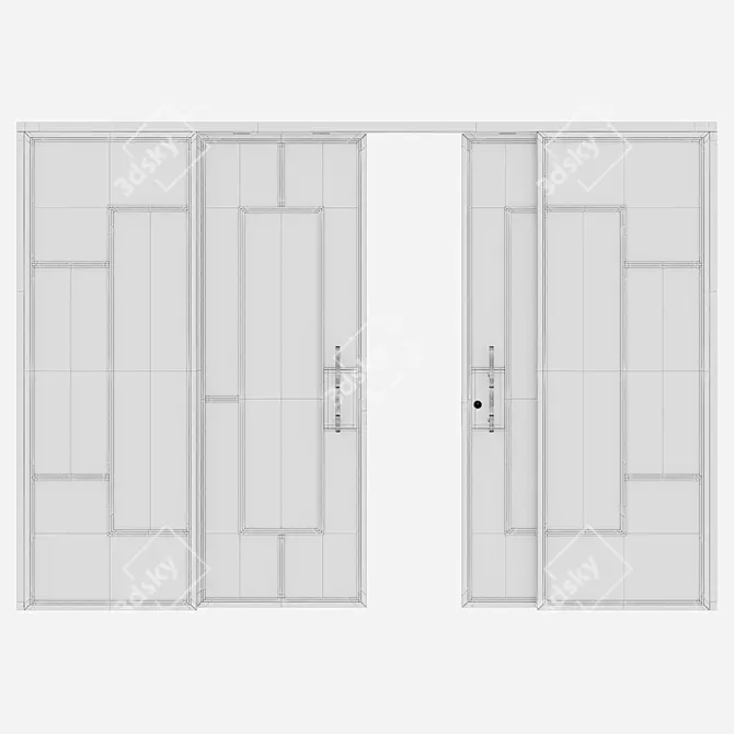 Modern Aluminium Door 215 Model 3D model image 5