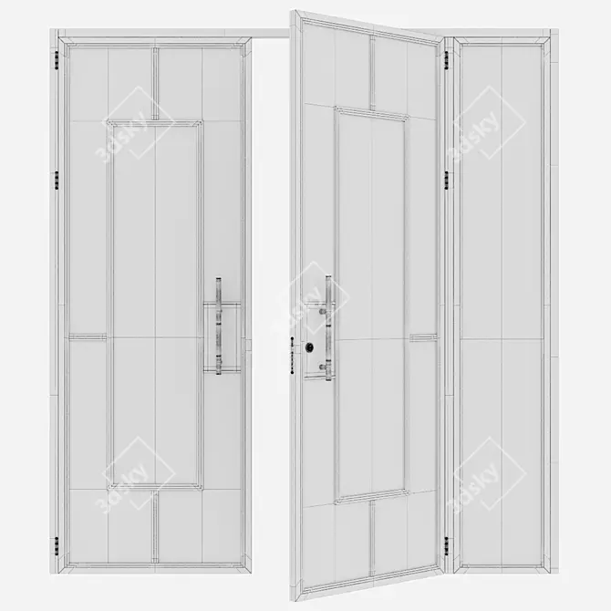 Premium Aluminium Door Model 216 3D model image 4