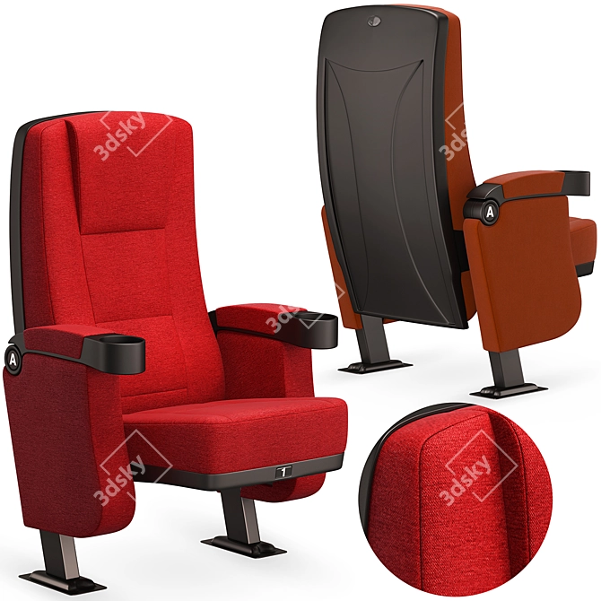 Versatile Cinema Chair Set 3D model image 4