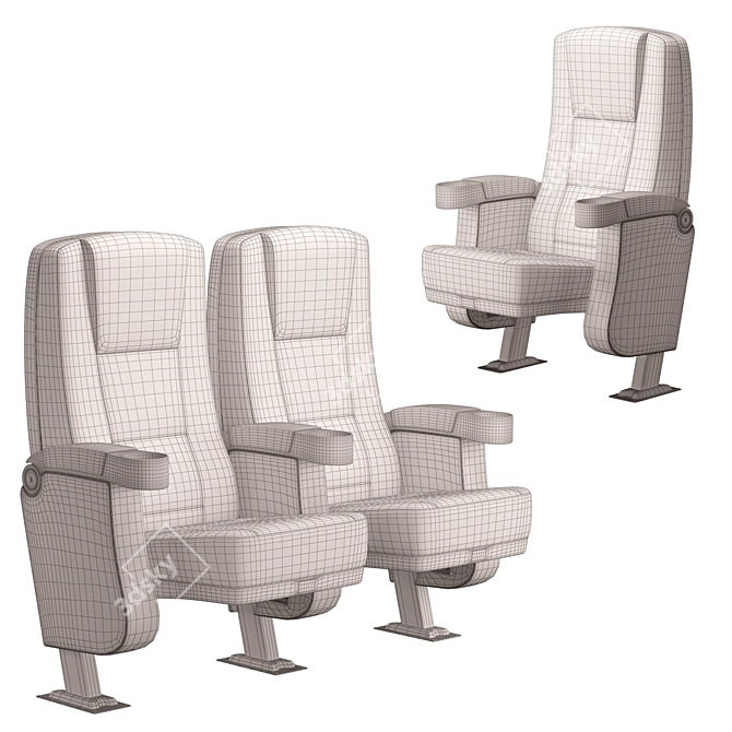 Versatile Cinema Chair Set 3D model image 6