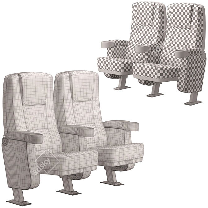 Versatile Cinema Chair Set 3D model image 7