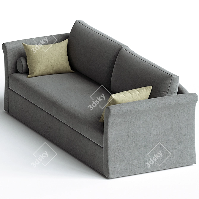 Elegant Jack Classic Fabric Sofa 3D model image 2