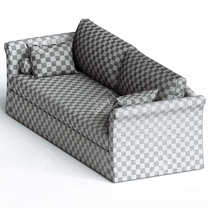 Elegant Jack Classic Fabric Sofa 3D model image 3