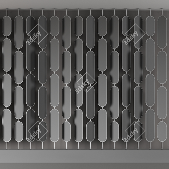 Decorative Glass Partition Panel 3D model image 6