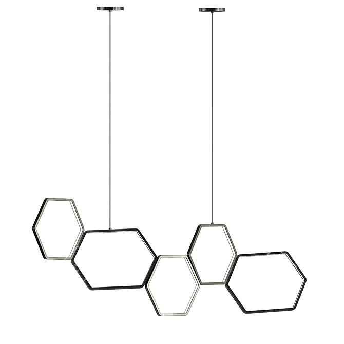 Geometric LED Chandelier 3D Model 3D model image 1