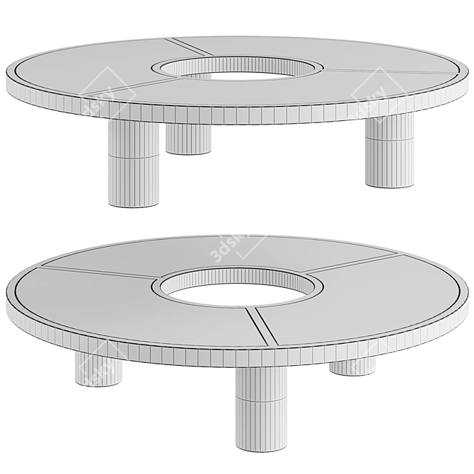 Elegant McGuire Fan Cocktail Table 3D model image 3