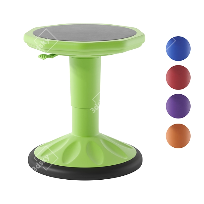 Adjustable Kids Plastic Chair 3D model image 1