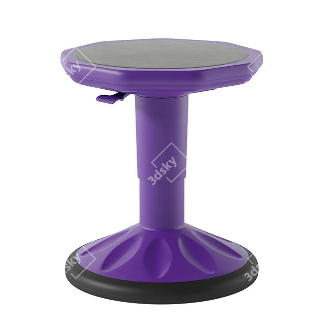 Adjustable Kids Plastic Chair 3D model image 4