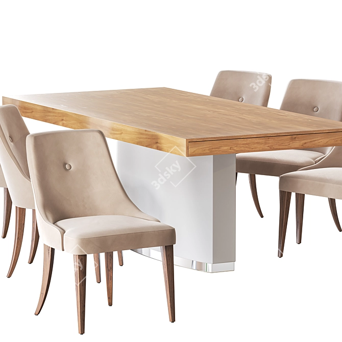 Elegant Aleal Valentino Dining Set 3D model image 2