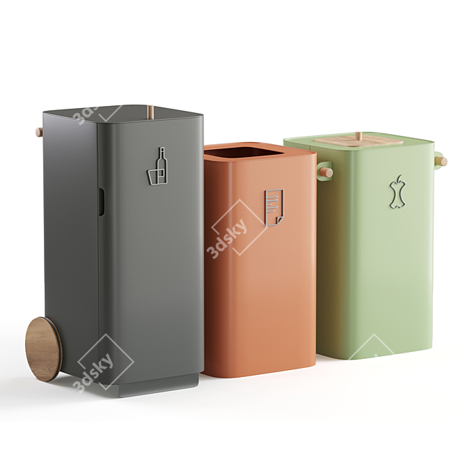 Contemporary Recycling Bin by Mizetto 3D model image 1